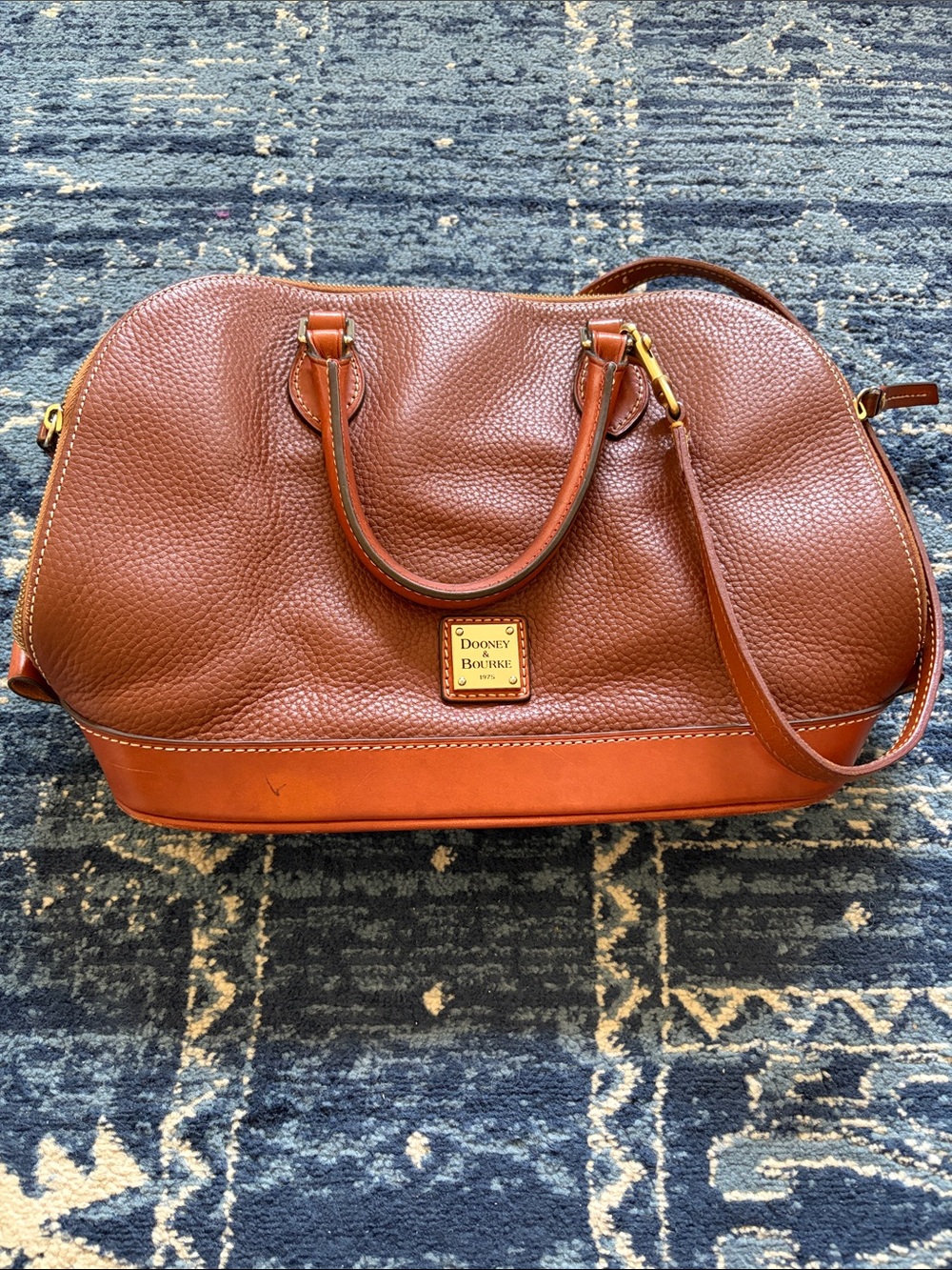 Dooney & Bourke Cognac/Tan Pebble Leather Satchel